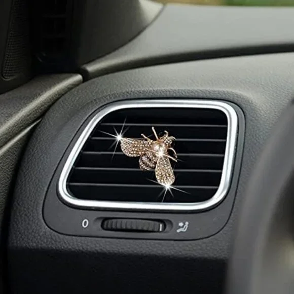 Bling Bee Crystal Car Air Fresheners - Rhinestone Diffuser Vent Clip Charms - Cu - Picture 7 of 7
